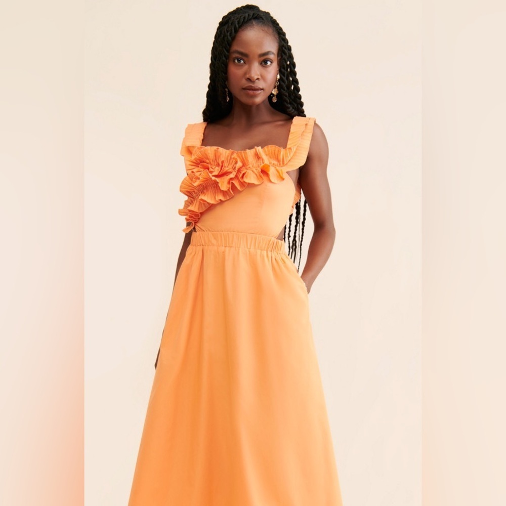 Sovere Rapture Maxi Dress Off the Shoulder Ruffle Orange - Picture 4 of 16